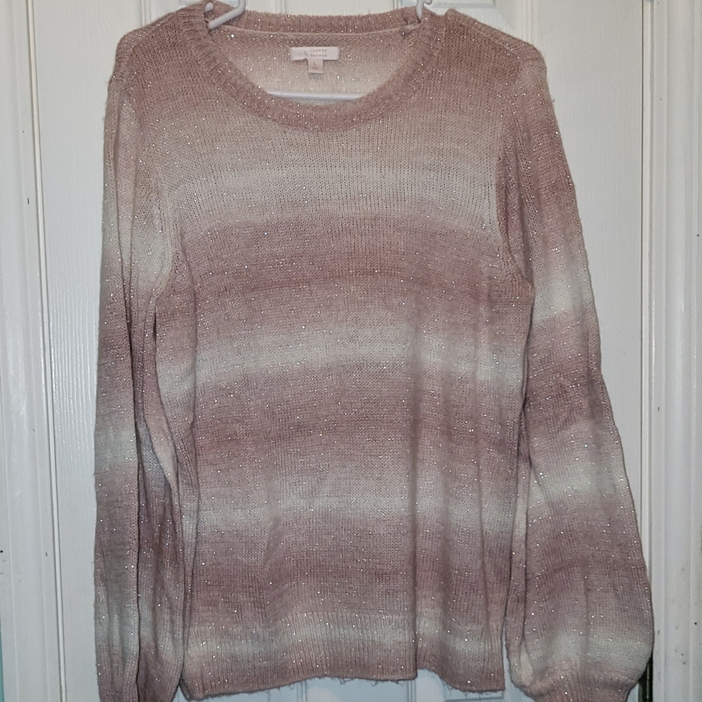 Pink and white lightweight sweater